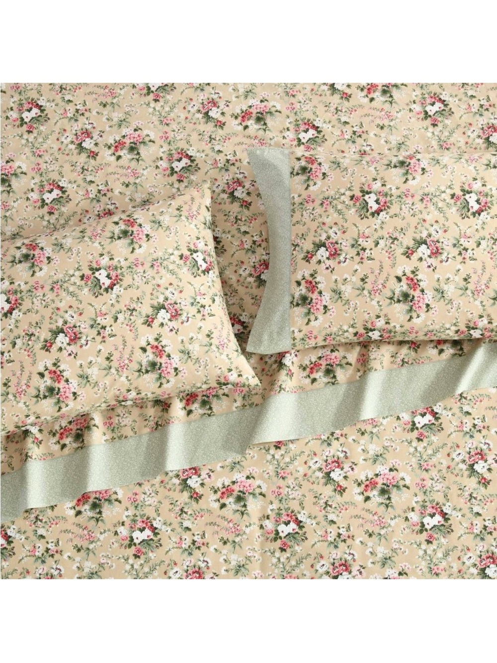 Laura Ashley QUEEN ~ Serene Dream ~ 100% Percale Cotton  Floral Sheet Set - Picture 3 of 16